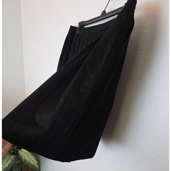 ULLA POPKEN Black 100% Cotton Pull On Elastic Waist Skort Pockets Plus Sz 16/18 - Picture 6 of 8